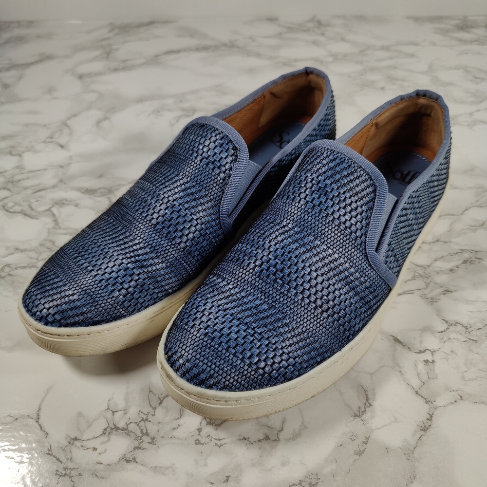 Sofft Somers Blue Woven Slip On Sneakers Size 9 - Picture 1 of 8